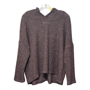 Jolie Cropped Drop Shoulder Purple Knit Sweater w/Hood Woman’s Plus-size 2X